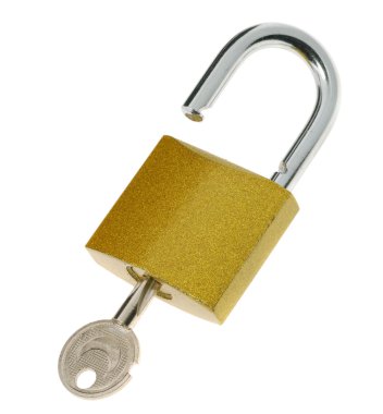 Lock open and key clipart