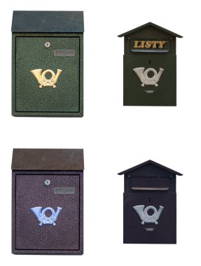 Set of old mail boxes clipart