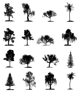 Set of trees clipart