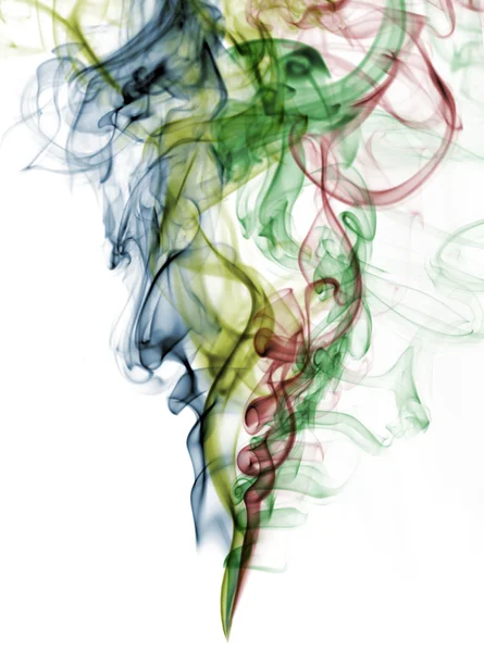 Абстрактний кольоровий дим з білого фону — стокове фото
