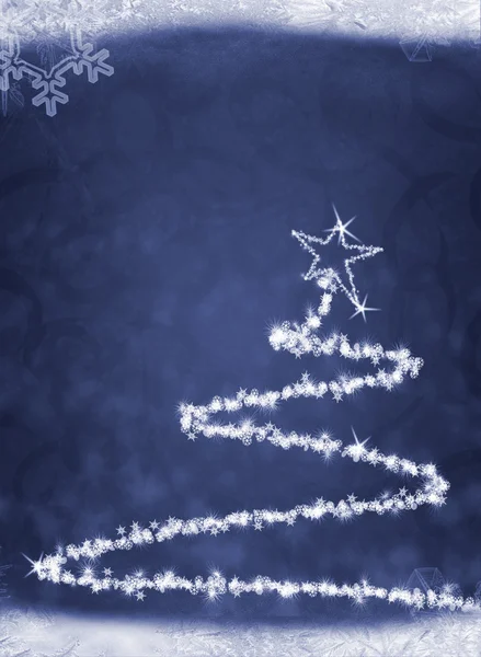 Julgran från snöflingor — Stockfoto