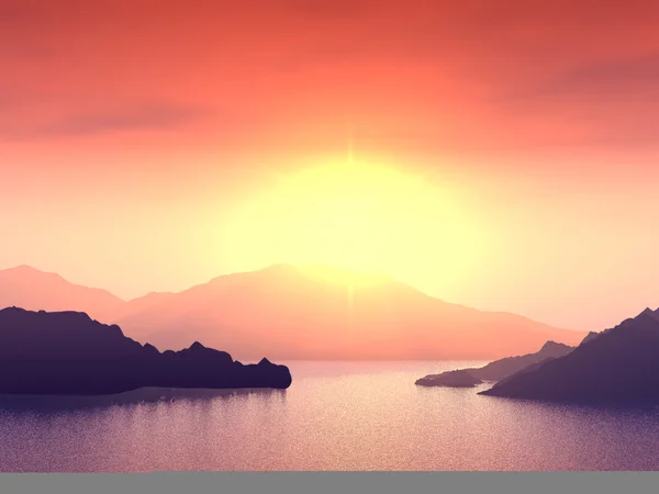 Fantastische rode zonsondergang — Stockfoto