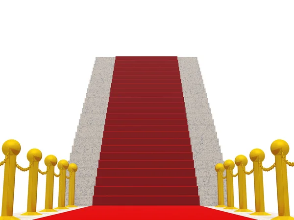 Leiter mit rotem Teppich — Stockfoto