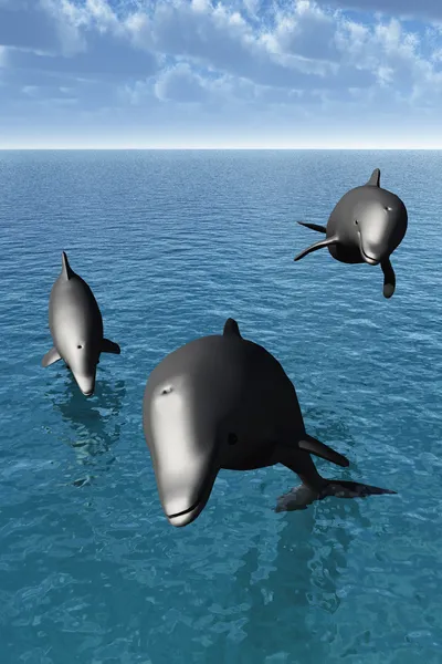 三个海豚 — 图库照片