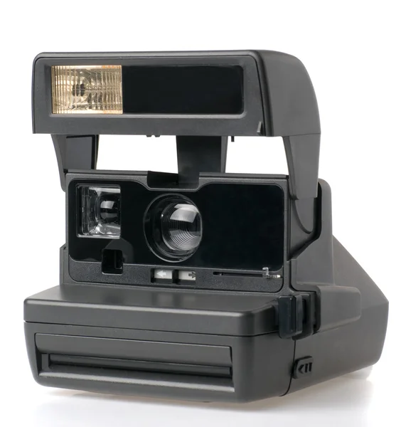 De oude camera. het verouderde model op een witte achtergrond — Stockfoto