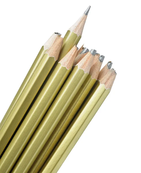 Цілі і зламані олівці — стокове фото