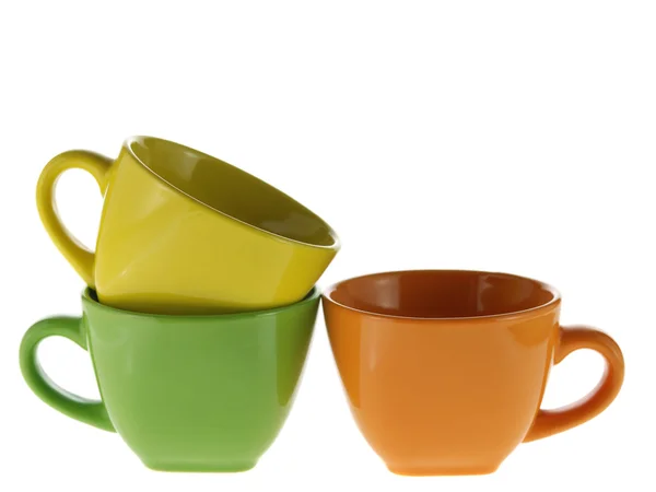 3 つの色のカップ — ストック写真
