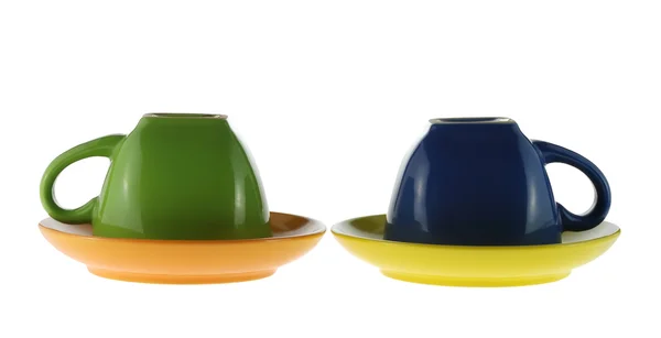 Two turned abtract color cups — Stock Photo, Image