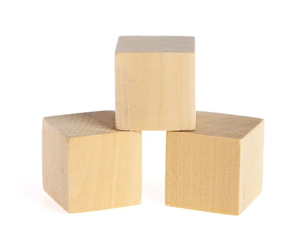 Construction from wooden cubes — Stock Photo, Image