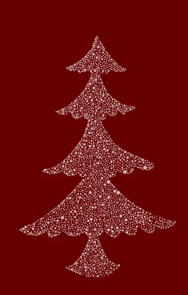 Noel Soyut Kürk Ağaç Farklı Kar Taneleri Kümesi Içinden Oluşturulur — Stok fotoğraf