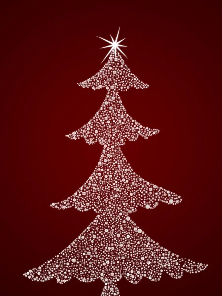 크리스마스 나무입니다 눈송이의 세트에서 만들어집니다 — 스톡 사진