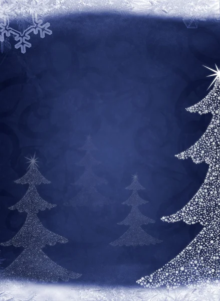 Vánoční Strom Abstraktní Kožešiny Vytvořen Sady Různých Sněhových Vloček — Stock fotografie