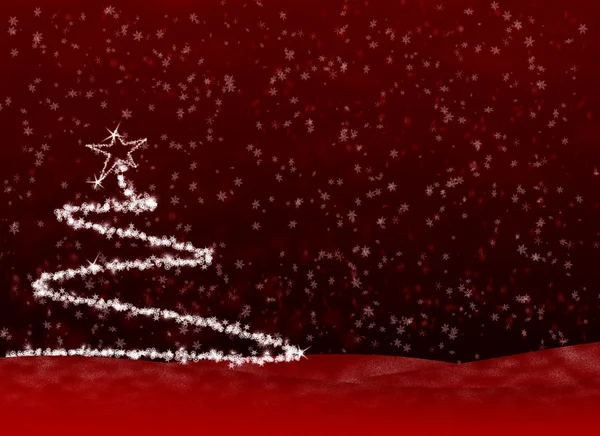 雪からのクリスマス ツリー — ストック写真