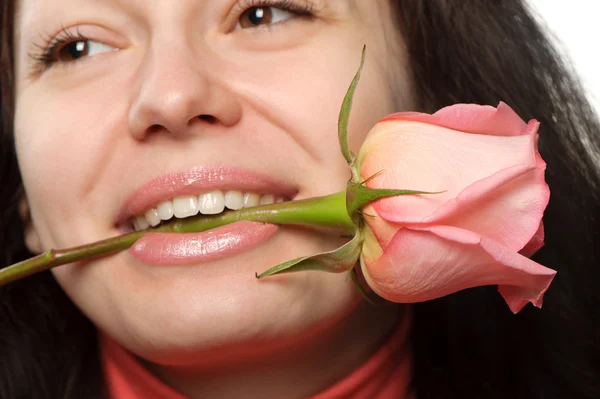 Woman Rose Closeup — Stock Photo, Image