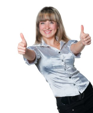 Women witth thumb up clipart