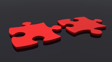 Puzzles red color clipart