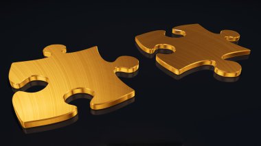 Puzzles from a gold clipart