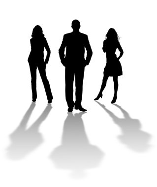 Silhouette of the man and women clipart