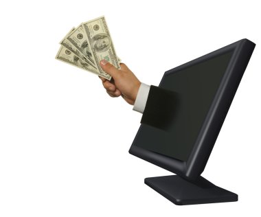 Getting money from monitor clipart