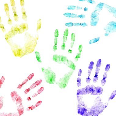 Color print of human hands clipart