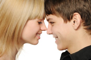 Young enamoured pair clipart