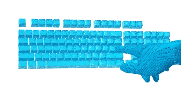 Fantástica mão sobre o teclado do computador — Fotografia de Stock