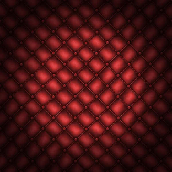 Texture leather quilted a sofa. Red color — Stock Photo, Image