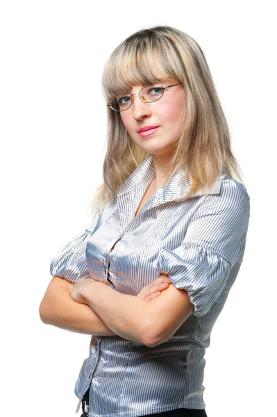 The business woman in eye glasses — Stock Photo, Image