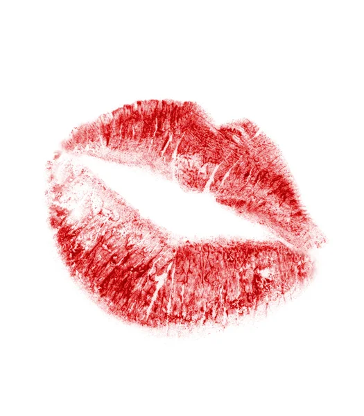 Impressão de lábios na forma de coração — Fotografia de Stock