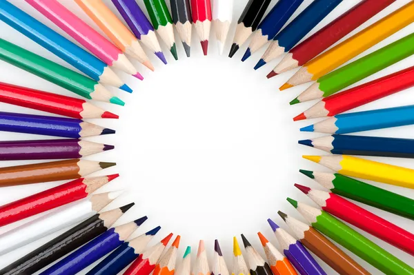 Kruh z barevné tužky — Stock fotografie