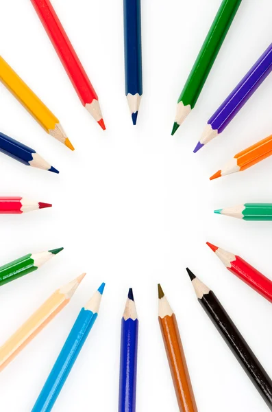 Cirkeln från färgpennor — Stockfoto