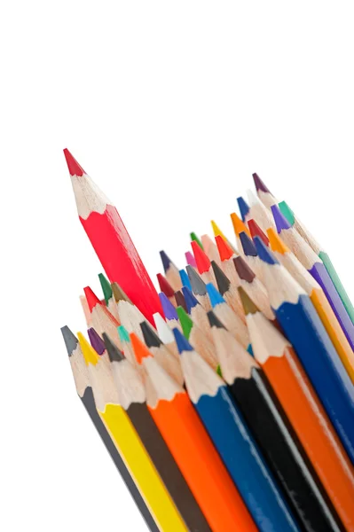Red pencil - the leader — Stock Photo, Image