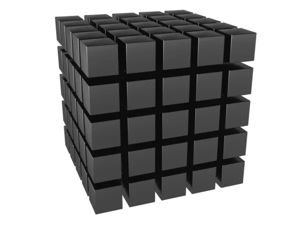 L'image tridimensionnelle d'un ensemble de cubes — Photo