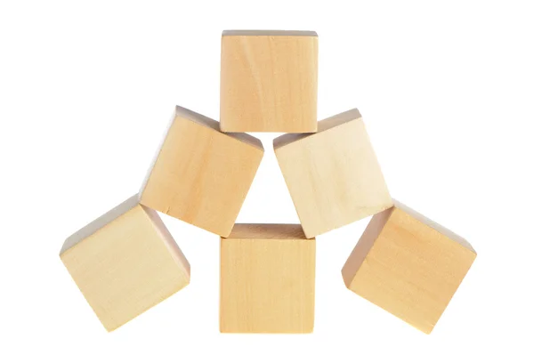 Construção a partir de cubos de madeira — Fotografia de Stock