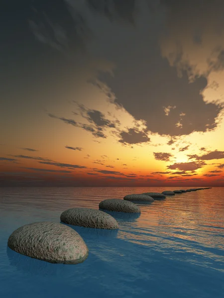 夜海の岩 — ストック写真
