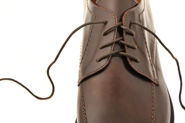 Męskie buty z brązowej skóry — Zdjęcie stockowe