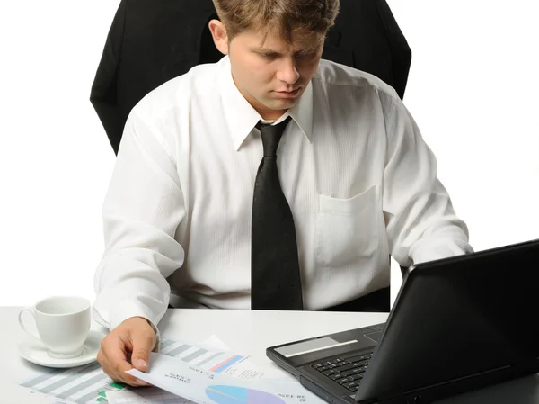 The young businessman on a workplace — Stock Photo, Image