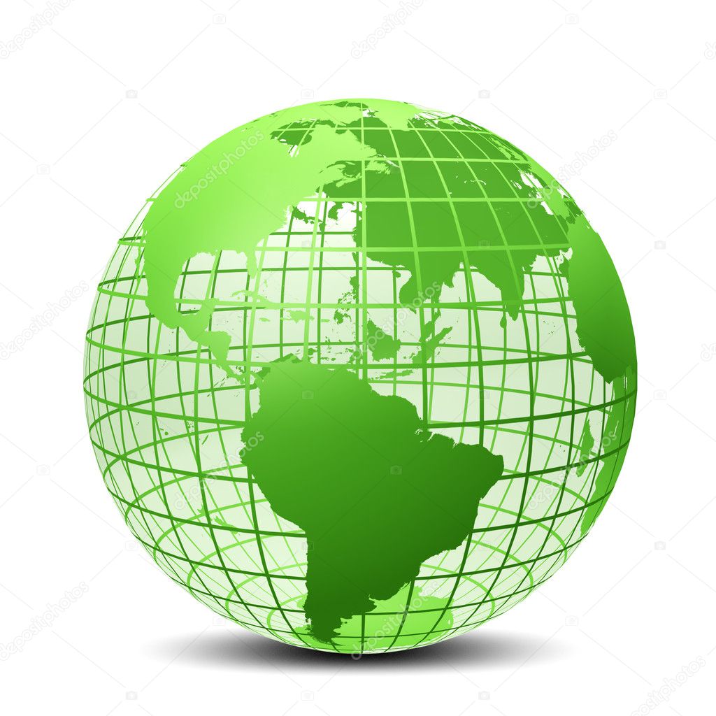 Transparent the globe green color