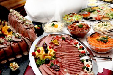 Dine at the various buffet clipart