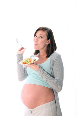 hamile kadın salata sağlıklı yemek