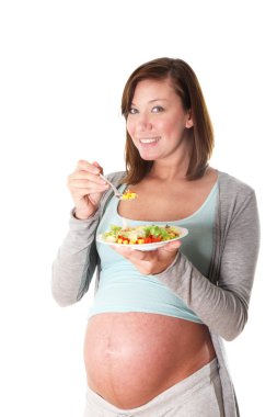 Pregnant women eat healthily clipart