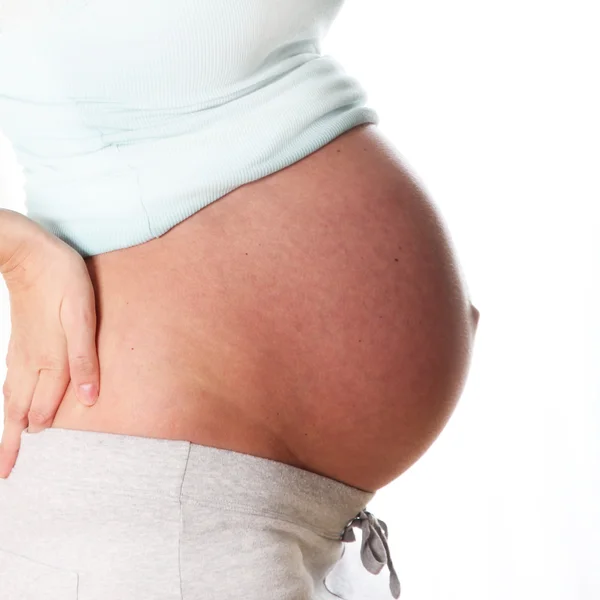 Baby Schwangerschaftsbauch Nur Der Magen Ist Von Der Seite Sehen — Stockfoto