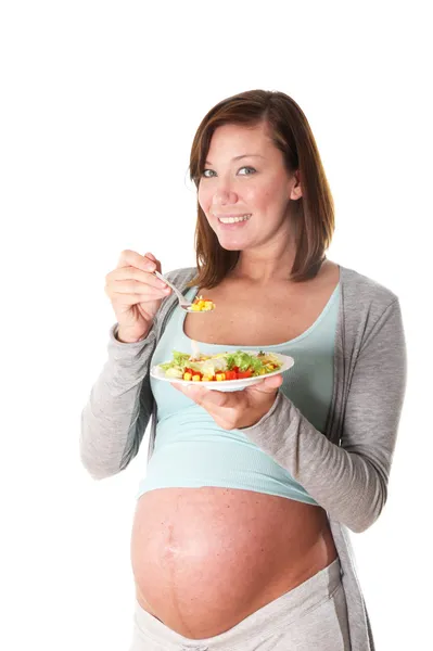 Mulheres grávidas comem de forma saudável — Fotografia de Stock
