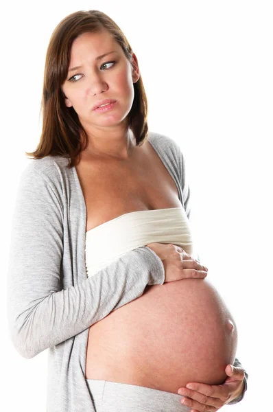 Pregnant woman suffers and has complaints Stock Picture