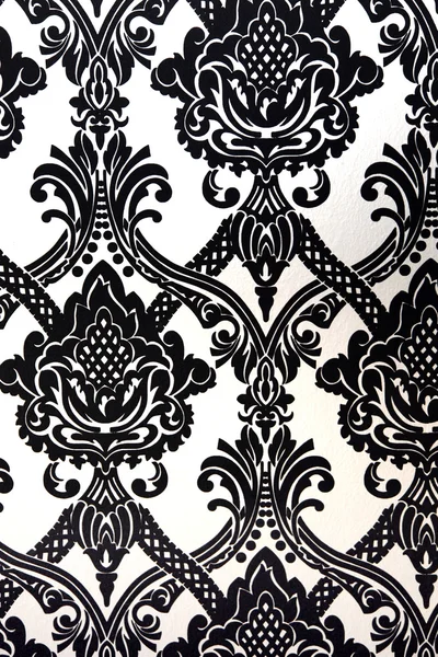 Papier peint et motifs en tissu noir et blanc — Photo