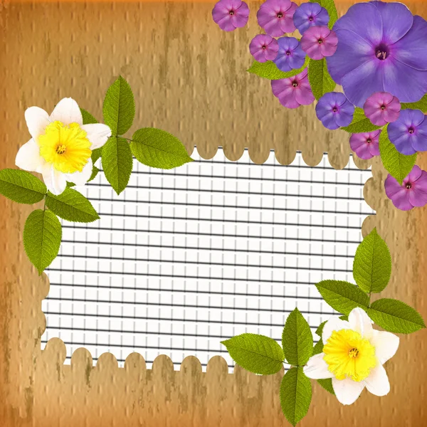 Card for invitation or congratulation with flowers — Stock Photo, Image