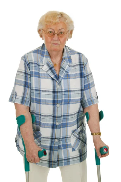 On crutches — Stock Photo, Image