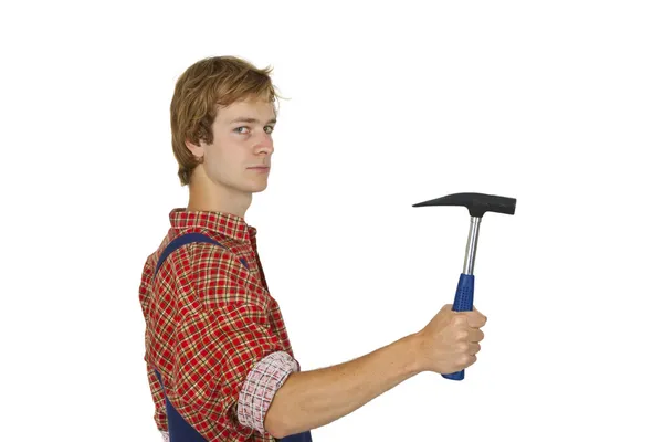Carpenter with Hammer Royalty Free Stock Photos