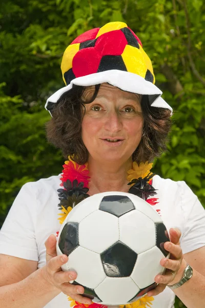 Kadın futbol fan — Stok fotoğraf