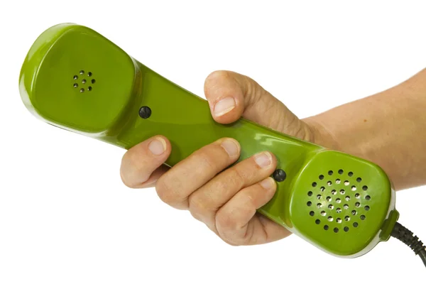 Stare rury zielony telefon — Zdjęcie stockowe